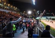 21 September 2019; Fans look on during race eight, 2019 BoyleSports Irish Greyhound Derby Consolation 550, at Shelbourne Park in Dublin.  Photo by Harry Murphy/Sportsfile