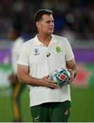 21 September 2019; South Africa head coach Rassie Erasmus ahead of the 2019 Rugby World Cup Pool B match between New Zealand and South Africa at the International Stadium in Yokohama, Japan. Photo by Ramsey Cardy/Sportsfile
