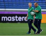 22 September 2019; Ireland head coach Joe Schmidt and captain Rory Best prior to the 2019 Rugby World Cup Pool A match between Ireland and Scotland at the International Stadium in Yokohama, Japan. Photo by Brendan Moran/Sportsfile