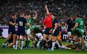 22 September 2019; Referee Wayne Barnes signals for Ireland's second try, scored by Rory Best, during the 2019 Rugby World Cup Pool A match between Ireland and Scotland at the International Stadium in Yokohama, Japan. Photo by Brendan Moran/Sportsfile