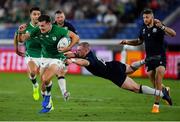 22 September 2019; Jacob Stockdale of Ireland in action against Stuart Hogg of Scotland during the 2019 Rugby World Cup Pool A match between Ireland and Scotland at the International Stadium in Yokohama, Japan. Photo by Brendan Moran/Sportsfile