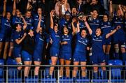21 September 2019; Leinster captain Sene Naoupu lifting the cup with team-mates following the Women's Interprovincial Championship Final match between Leinster and Connacht at Energia Park in Donnybrook, Dublin. Photo by Eóin Noonan/Sportsfile