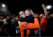 21 September 2019; Dean Delany of Shelbourne and his daughter Bella Rose following the SSE Airtricity League First Division match between Shelbourne and Limerick FC at Tolka Park in Dublin. Photo by Stephen McCarthy/Sportsfile