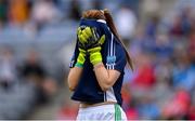 15 September 2019; Fermanagh goalkeeper Shauna Murphy dejected after the TG4 All-Ireland Ladies Football Junior Championship Final match between Fermanagh and Louth at Croke Park in Dublin. Photo by Piaras Ó Mídheach/Sportsfile
