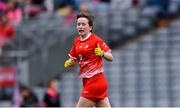 15 September 2019; Lauren Boyle of Louth celebrates scoring her side's third goal during the TG4 All-Ireland Ladies Football Junior Championship Final match between Fermanagh and Louth at Croke Park in Dublin. Photo by Piaras Ó Mídheach/Sportsfile