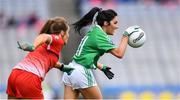 15 September 2019; Lisa Maguire of Fermanagh in action against Deirbhile Osborne of Louth during the TG4 All-Ireland Ladies Football Junior Championship Final match between Fermanagh and Louth at Croke Park in Dublin. Photo by Piaras Ó Mídheach/Sportsfile