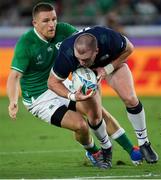 22 September 2019; Stuart Hogg of Scotland in action against Andrew Conway of Ireland during the 2019 Rugby World Cup Pool A match between Ireland and Scotland at the International Stadium in Yokohama, Japan. Photo by Ramsey Cardy/Sportsfile
