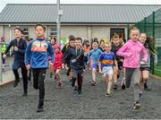 22 September 2019; Parkrun Ireland in partnership with Vhi, expanded their range of junior events to 22 with the introduction of the Crosserlough Junior parkrun on Sunday morning. Junior parkruns are 2km long and cater for 4 to 14-year olds, free of charge providing a fun and safe environment for children to enjoy exercise. To register for a parkrun near you visit www.parkrun.ie. Action during the Crosserlough junior parkrun in partnership with Vhi at Crosserlough GAA Club in Kilnaleck, Co. Cavan. Photo by Philip Fitzpatrick/Sportsfile