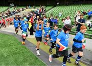 22 September 2019; Aviva Ireland gave 400 children the dream opportunity to take part in the Aviva Mini Nations Cup in Aviva Stadium on Sunday, September 22. 20 U10 boys’ and U12 girls’ teams from clubs nationwide took to the hallowed pitch after Ireland’s heroic win over Scotland in Japan for their very own Mini Rugby Nations Cup. See aviva.ie/safetodream or @AvivaIreland social channels for details. Players from Corinthians RFC, Galway, representing Italy taking part in the parade during the Aviva Mini Rugby Nations Cup at Aviva Stadium in Dublin. Photo by Eóin Noonan/Sportsfile