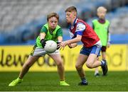 24 September 2019; Corey Clinton, aged 12, of Mountnugent, Co. Cavan, in action against Jack Maher, aged 12, of Cúchulainn, Co. Cavan, during the Littlewoods Ireland Ulster GAA Go Games Provincial Days’ in Croke Park in Dublin. This year over 6,000 boys and girls aged between six and twelve represented their clubs in a series of mini blitzes and – just like their heroes – got to play in Croke Park.  Photo by Harry Murphy/Sportsfile