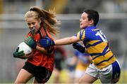 24 September 2019; Keela McCallister of St Joseph's, Co. Antrim, in action against Ryan Mooney of O'Donovan Rossa, Co. Antrim, during the Littlewoods Ireland Ulster GAA Go Games Provincial Days’ in Croke Park in Dublin. This year over 6,000 boys and girls aged between six and twelve represented their clubs in a series of mini blitzes and – just like their heroes – got to play in Croke Park.  Photo by Harry Murphy/Sportsfile