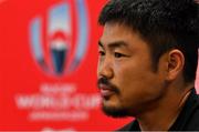 23 September 2019; Fumiaki Tanaka during a Japan Rugby press conference at the Okura Act City Hotel in Hamamatsu, Japan. Photo by Brendan Moran/Sportsfile