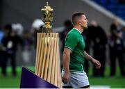 22 September 2019; Andrew Conway of Ireland walks past the William Webb Ellis Cup prior to the 2019 Rugby World Cup Pool A match between Ireland and Scotland at the International Stadium in Yokohama, Japan. Photo by Brendan Moran/Sportsfile