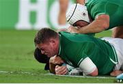 22 September 2019; Tadhg Furlong of Ireland scores a try during the 2019 Rugby World Cup Pool A match between Ireland and Scotland at the International Stadium in Yokohama, Japan. Photo by Brendan Moran/Sportsfile