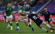 22 September 2019; Jacob Stockdale of Ireland is tackled by Stuart Hogg of Scotland during the 2019 Rugby World Cup Pool A match between Ireland and Scotland at the International Stadium in Yokohama, Japan. Photo by Brendan Moran/Sportsfile