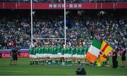 22 September 2019; The Ireland team stand for the national anthems prior to during the 2019 Rugby World Cup Pool A match between Ireland and Scotland at the International Stadium in Yokohama, Japan. Photo by Brendan Moran/Sportsfile