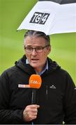 22 September 2019; Jarleth Burns of Armagh part of the TG4 coverage team before the Fermanagh County Senior Club Football Championship Final match between Derrygonnelly Harps and Roslea Shamrocks at Brewster Park in Enniskillen, Fermanagh. Photo by Oliver McVeigh/Sportsfile