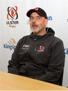 23rd September 2019; Ulster Rugby Head Coach Dan McFarland during an Ulster Rugby Match Briefing ahead of Ulster's opening PRO14 League clash against the Ospreys at Kingspan Stadium on Friday. Photo by John Dickson/Sportsfile