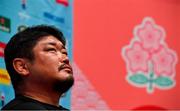 24 September 2019; Scrum coach Shin Hasegawa during a Japan Rugby press conference at the Okura Act City Hotel in Hamamatsu, Japan. Photo by Brendan Moran/Sportsfile