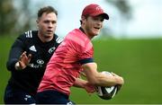 24 September 2019; Tyler Bleyendaal of Munster is tackled by team-mate Sean French during a Munster Rugby Squad Training session at University of Limerick in Limerick Photo by Matt Browne/Sportsfile