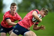 24 September 2019; Liam Coombes is tackled by team-mate Jonathan Wren during a Munster Rugby Squad Training session at University of Limerick in Limerick. Photo by Matt Browne/Sportsfile