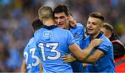 14 September 2019; Dublin players, from left, Paul Mannion, Diarmuid Connolly, and Eoin Murchan celebrate after the GAA Football All-Ireland Senior Championship Final Replay between Dublin and Kerry at Croke Park in Dublin. Photo by Piaras Ó Mídheach/Sportsfile
