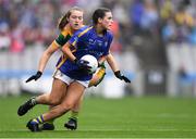 15 September 2019; Ava Fennessey of Tipperary in action against Orlagh Lally of Meath during the TG4 All-Ireland Ladies Football Intermediate Championship Final match between Meath and Tipperary at Croke Park in Dublin. Photo by Piaras Ó Mídheach/Sportsfile