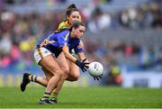 15 September 2019; Ava Fennessey of Tipperary in action against Máire O'Shaughnessy of Meath during the TG4 All-Ireland Ladies Football Intermediate Championship Final match between Meath and Tipperary at Croke Park in Dublin. Photo by Piaras Ó Mídheach/Sportsfile
