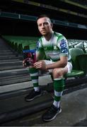 25 September 2019; Jack Byrne of Shamrock Rovers in attendance during the FIFA20 League of Ireland Cover Launch at the Aviva Stadium in Dublin. SSE Airtricity League FIFA 20 Club Packs are back.  Featuring the individual club crest of all 10 Premier Division teams, these exclusive sleeves will be available to download from https://www.ea.com/en-gb/games/fifa/fifa-20 when the game launches this Friday, 27th September! Photo by Stephen McCarthy/Sportsfile