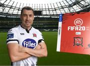 25 September 2019; Brian Gartland of Dundalk in attendance during the FIFA20 League of Ireland Cover Launch at the Aviva Stadium in Dublin. SSE Airtricity League FIFA 20 Club Packs are back.  Featuring the individual club crest of all 10 Premier Division teams, these exclusive sleeves will be available to download from https://www.ea.com/en-gb/games/fifa/fifa-20 when the game launches this Friday, 27th September! Photo by Stephen McCarthy/Sportsfile