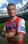 25 September 2019; Rhys McCabe of St Patrick's Athletic in attendance during the FIFA20 League of Ireland Cover Launch at the Aviva Stadium in Dublin. SSE Airtricity League FIFA 20 Club Packs are back.  Featuring the individual club crest of all 10 Premier Division teams, these exclusive sleeves will be available to download from https://www.ea.com/en-gb/games/fifa/fifa-20 when the game launches this Friday, 27th September! Photo by Stephen McCarthy/Sportsfile