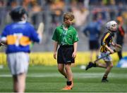 18 August 2019; Referee Ronan O Keeffe during the INTO Cumann na mBunscol GAA Respect Exhibition Go Games prior to the GAA Hurling All-Ireland Senior Championship Final match between Kilkenny and Tipperary at Croke Park in Dublin. Photo by Seb Daly/Sportsfile