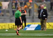 18 August 2019; Referee Ronan O Keeffe during the INTO Cumann na mBunscol GAA Respect Exhibition Go Games prior to the GAA Hurling All-Ireland Senior Championship Final match between Kilkenny and Tipperary at Croke Park in Dublin. Photo by Seb Daly/Sportsfile