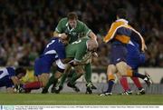 9 November 2003; Keith Wood, Ireland, in action against Raphael Ibanez (2), France. 2003 Rugby World Cup, Quarter Final, France v Ireland, Telstra Dome, Melbourne, Victoria, Australia. Picture credit; Brendan Moran / SPORTSFILE *EDI*