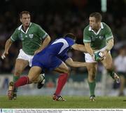 9 November 2003; Kevin Maggs, Ireland, in action against Yannick Jauzion, France. 2003 Rugby World Cup, Quarter Final, France v Ireland, Telstra Dome, Melbourne, Victoria, Australia. Picture credit; Brendan Moran / SPORTSFILE *EDI*