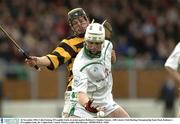 16 November 2003; Colin Furlong, O'Loughlin Gaels, in action against Rathnure's Stephen Somers. AIB Leinster Club Hurling Championship Semi-Final, Rathnure v O'Loughlin Gaels, Dr. Cullen Park, Carlow. Picture credit; Matt Browne / SPORTSFILE *EDI*