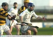 16 November 2003; Brian Dowlong, O'Loughlin Gaels, in action against Rathnure's Anthony O'Connell. AIB Leinster Club Hurling Championship Semi-Final, Rathnure v O'Loughlin Gaels, Dr. Cullen Park, Carlow. Picture credit; Matt Browne / SPORTSFILE *EDI*