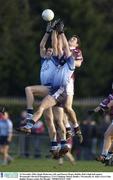 16 November 2003; Hugh McInerney, left, and Darren Mcgee, Dublin, field a high ball against Westmeath's David O'Shaughnessy. GAA Challenge Match, Dublin v Westmeath, St. Jude's GAA Club, Dublin. Picture credit; Pat Murphy / SPORTSFILE *EDI*