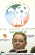 17 November 2003; Brian Kerr, Republic of Ireland manager, pictured during a press conference after squad training. Lansdowne Road, Dublin. Soccer. Picture credit; Pat Murphy / SPORTSFILE *EDI*
