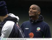 17 November 2003; Clinton Morrison, Republic of Ireland, in jovial mood with team-mate Damien Duff during squad training. Lansdowne Road, Dublin. Soccer. Picture credit; Pat Murphy / SPORTSFILE *EDI*