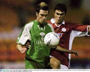 21 November 2003; George O' Callaghan, Cork City, in action against Kevin Doherty, Shelbourne.  eircom league Premier Division, Shelbourne v Cork City, Tolka Park, Dublin. Soccer. Picture credit; David Maher / SPORTSFILE *EDI*