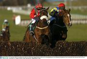 22 November 2003; Newratking, left, with Larry Hurley up,  jumps the last on the way to win thepaddypower.com Handicap Steeplechase from second place Rio diamond with Ian Power. Naas Races, Co. Kildare. Picture credit; Matt Browne / SPORTSFILE *EDI*