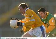 23 November 2003; Ciaran McCrossan, St. Galls, in action against Shane Carr, Four Masters. AIB Ulster Club Football Championship Semi-Final, Four Masters v St. Galls, St. Tighearnach's Park, Clones, Co. Monaghan. Picture credit; David Maher / SPORTSFILE *EDI*