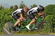 20 June 2012; Peter Ryan, left, Upperchurch Drombane Cycling, and Damien Shaw, Aquablue, on their way to victory in the Elite Men's Tandem National Time-Trial Championships. Carlingford, Co. Louth. Picture credit: Stephen McMahon / SPORTSFILE