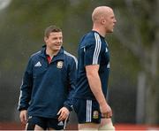 21 June 2013; Brian O'Driscoll and Paul O'Connell, right, British & Irish Lions, during the captain's run ahead of their 1st test match against Australia on Saturday. British & Irish Lions Tour 2013, Captain's Run. Anglican Church Grammar School, Oaklands Parade, East Brisbane, Queensland, Australia. Picture credit: Stephen McCarthy / SPORTSFILE