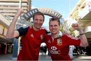 22 June 2013; British & Irish Lions supporters Dermot McNamara, from Limerick City, left, and Johnny Holmes, from Foxrock, Dublin, in Brisbane ahead of the game. British & Irish Lions Tour 2013, 1st Test, Australia v British & Irish Lions. Brisbane, Queensland, Australia. Picture credit: Stephen McCarthy / SPORTSFILE