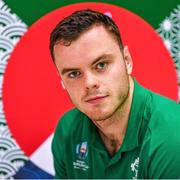 26 September 2019; James Ryan poses for a portrait after an Ireland Rugby press conference at the Yumeria Sports Grounds in Iwata, Shizuoka Prefecture, Japan. Photo by Brendan Moran/Sportsfile