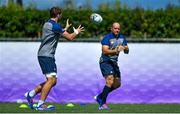 26 September 2019; Rory Best, right, and Iain Henderson during Ireland Rugby squad training at the Yumeria Sports Grounds in Iwata, Shizuoka Prefecture, Japan. Photo by Brendan Moran/Sportsfile