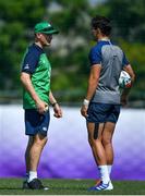 26 September 2019; Head coach Joe Schmidt with Joey Carbery during Ireland Rugby squad training at the Yumeria Sports Grounds in Iwata, Shizuoka Prefecture, Japan. Photo by Brendan Moran/Sportsfile