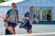 26 September 2019; Rob Kearney, left, and Peter O'Mahony arrive for Ireland Rugby squad training at the Yumeria Sports Grounds in Iwata, Shizuoka Prefecture, Japan. Photo by Brendan Moran/Sportsfile